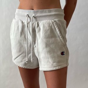 White Champion Sweat Shorts